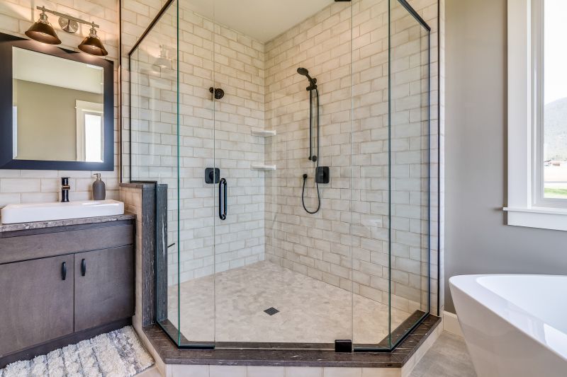 Corner Shower with Sliding Doors